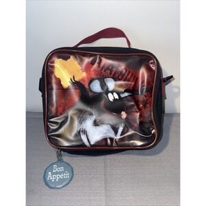 Disney‎ Pixar Ratatouille Remy Lunch Box Bag Rare Zip Around Lunch Bag  Red